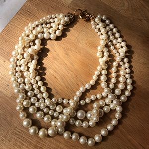 J. Crew Multi Strand Faux Pearl Necklace